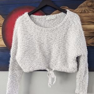 White Cropped Sweater